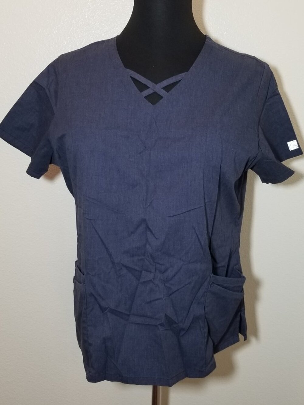 Butter-Soft XL Navy Scrub Top Pockets Nurse Hospital Lab Medical Vet